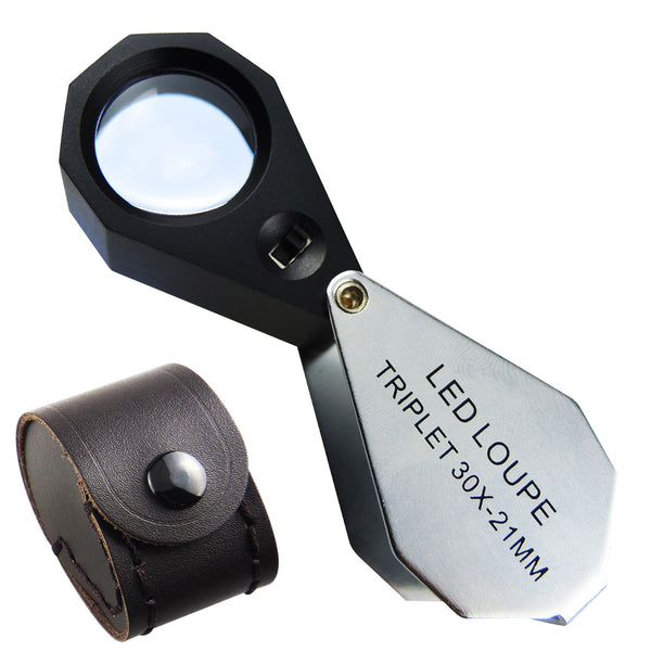 Gm10 Mini 10x Jeweler Loupe Magnifier + 6 LED Light, 21mm Lens