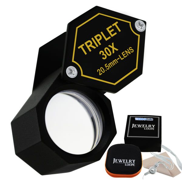 TEK-253 Jeweler Loupe 30x Magnification Gem Tool Triplet Lens Stamp, Coin  Collector - Tekcoplus Ltd.