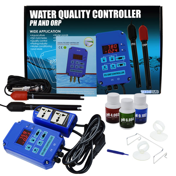 PHTK-160 Digital pH ORP (2 in 1) Controller with Electrodes + CO2 & O3  Relay 110V/220V Water Tester