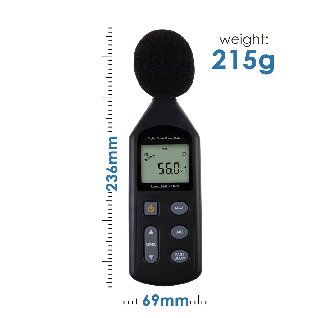 Digital Sound Level Meter 30~130dBA Measurement A/C Weighing