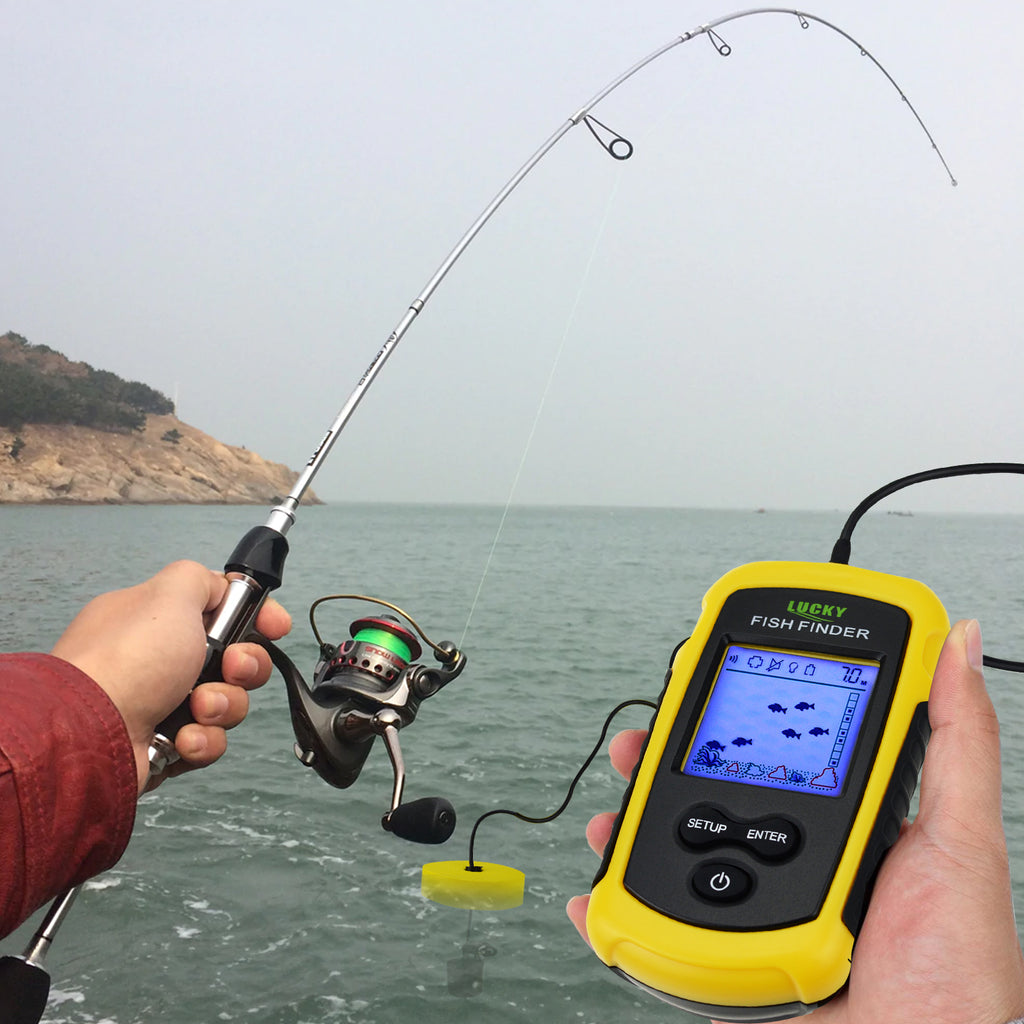 Fish Depth Finder Handheld Fish Finder Waterproof Sonar Fish K4L1