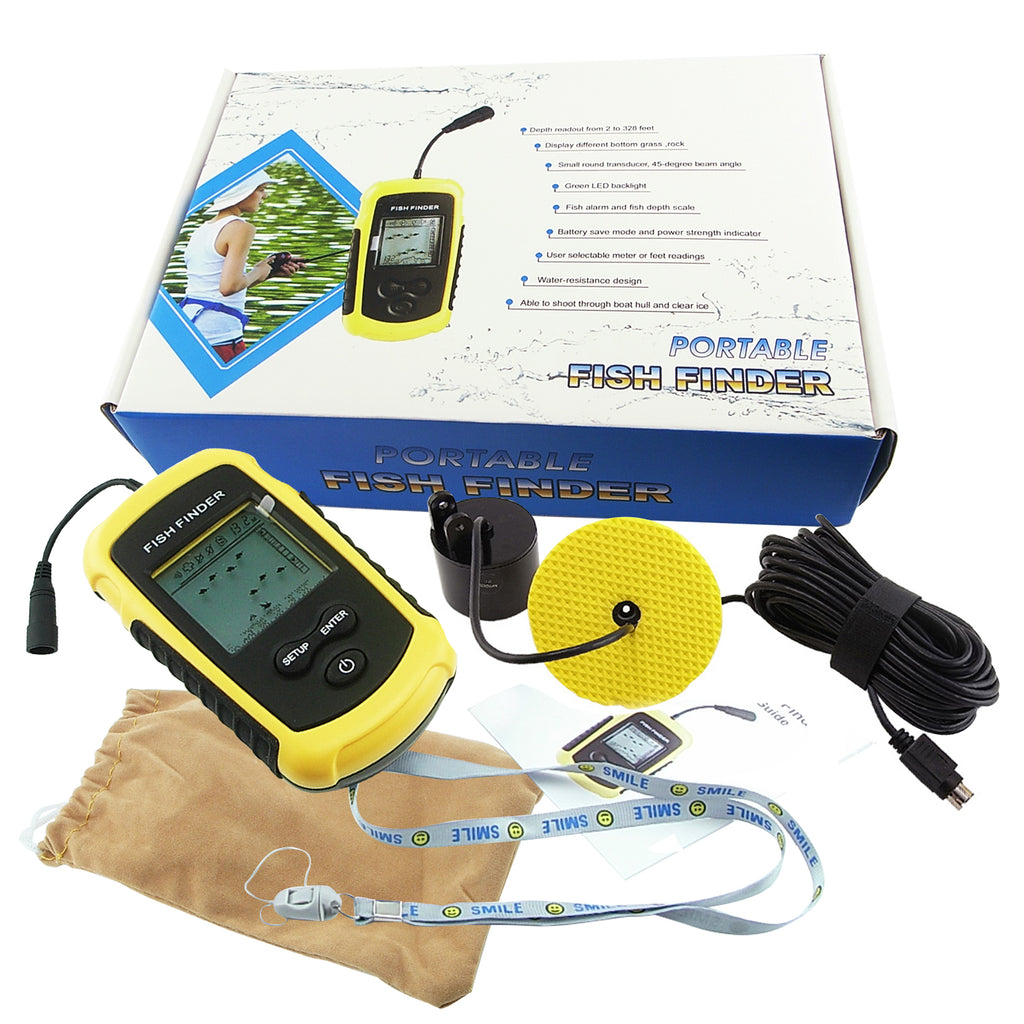 Kayak portable fish depth finder handheld fish depth finder colour screen  wired sonar fish depth fin