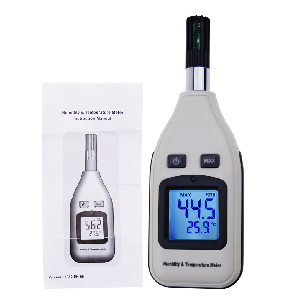 1 Thermometer Hygrometer Indoor Outdoor Measures Temperature Humidity Meter Temp, Beige