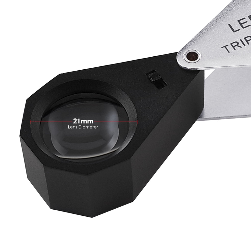 TEK-246 Jewelry Loupe 10x Magnification 21mm Optical Glass Lens 6 LED & UV  Light Jeweler Watchmaker