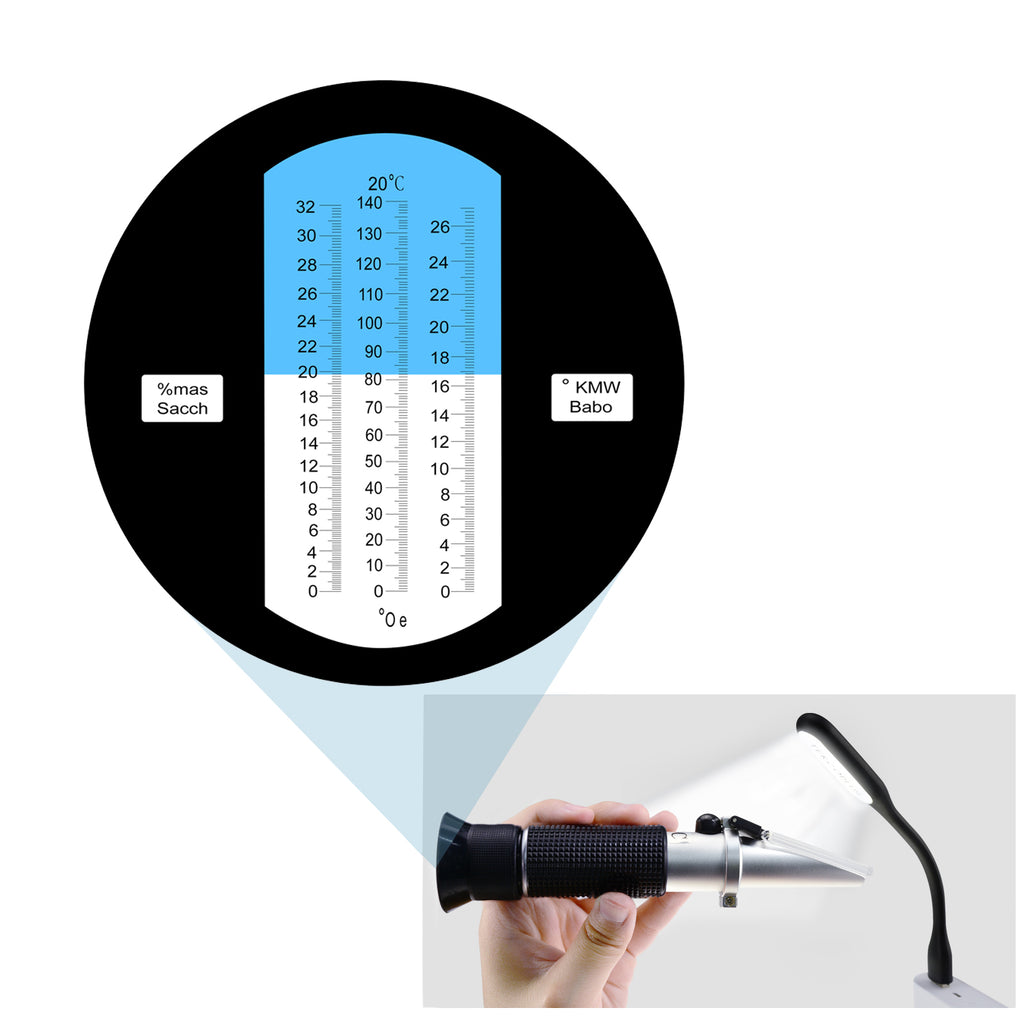 Medline™ Réfractomètre pour alcool Technico™ DIGIT 30-140 OECHSLE Plage  Brix : 0 à 32, 30 à 140 degrés Oechsle Réfractomètres portables