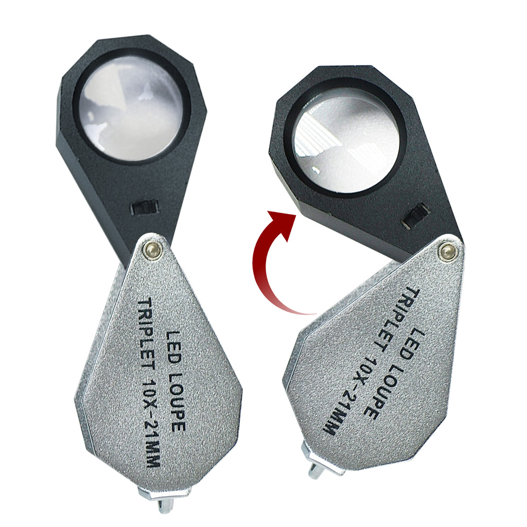 Wholesale Stainless Steel Folding Jewelry Loupe 