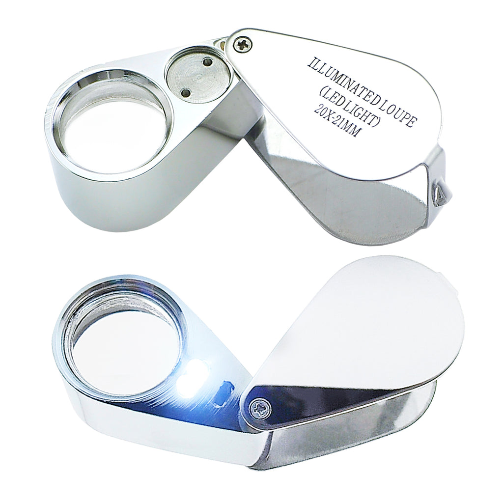 40x Magnifying Loupe Jewelry Eye Glass Magnifier Led Light
