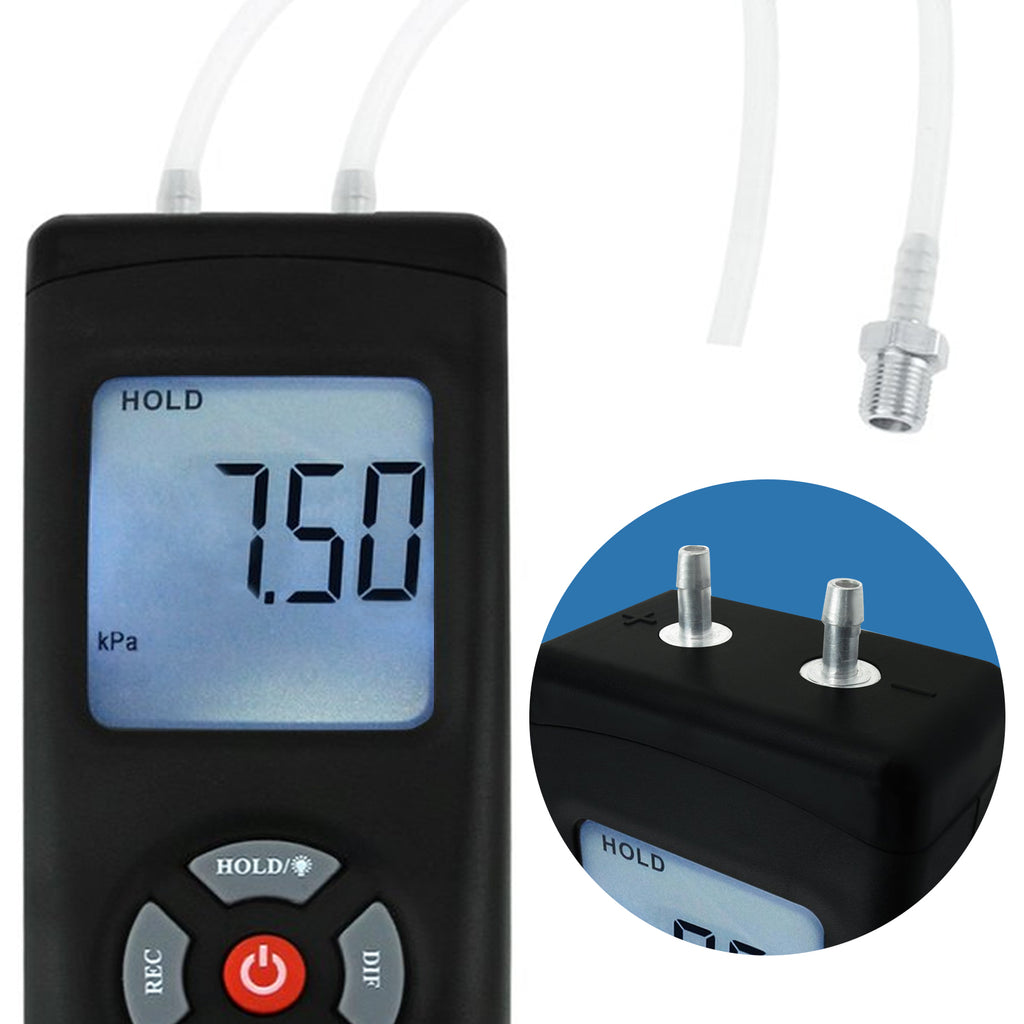MATK-186 Digital Manometer Professional Handheld Air Vacuum/ Gas Pressure  Gauge Meter 11 Units - Tekcoplus Ltd.